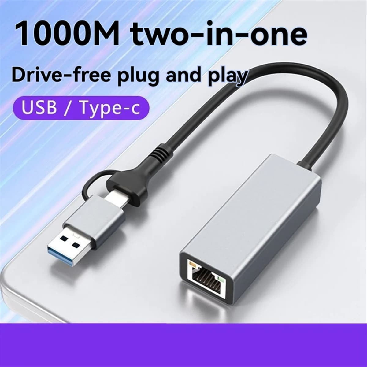 Classico adattatore Gigabit Ethernet 1000M USB3.0 tipo C a RJ45 Docking station hub Gigabit Ethernet da gioco 1000Mbps senza driver