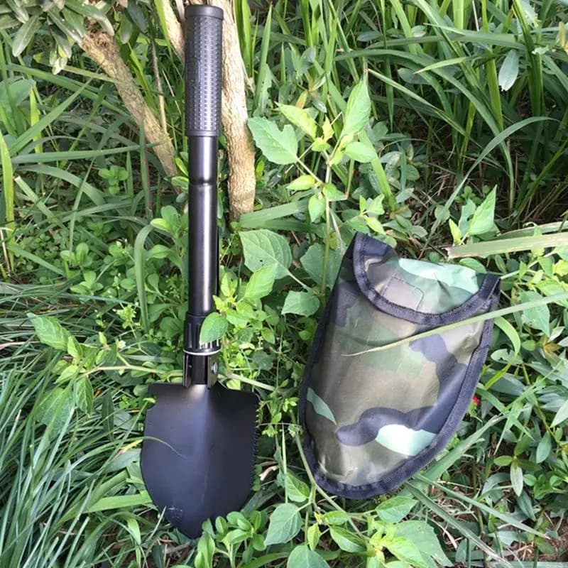 1PCS Military Shovel Outdoor Resistance Folding Shovel Survival Tool Kit for Camping and Emergency Use