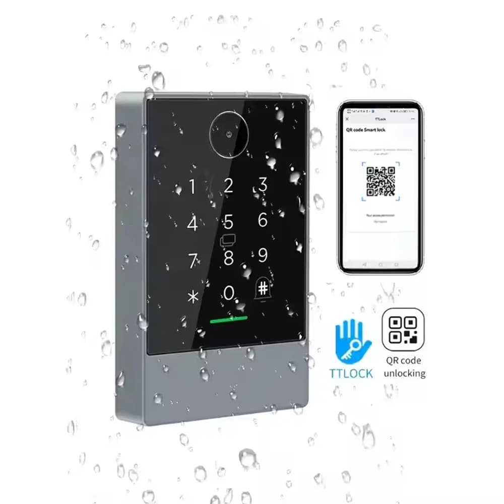 Lettore di schede per sistema di controllo accessi con tastiera RFID Smart Lock con codice QR esterno impermeabile K3F con controllo accessi APP TTlock
