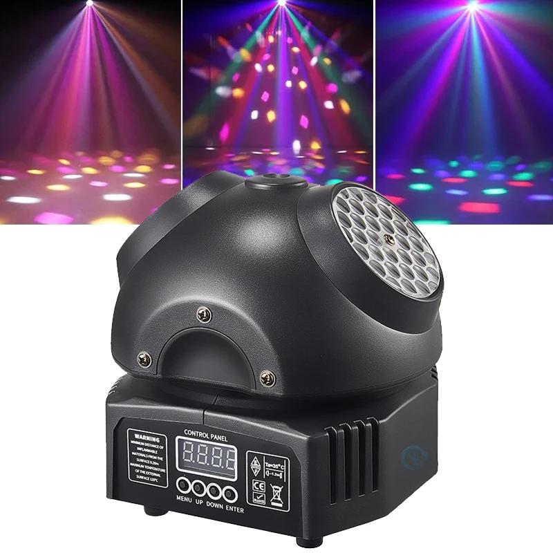 Mini LED disco lights 36W RGBW Remote controller DMX mobile head laser with colorful beam for DJ Party Bar events