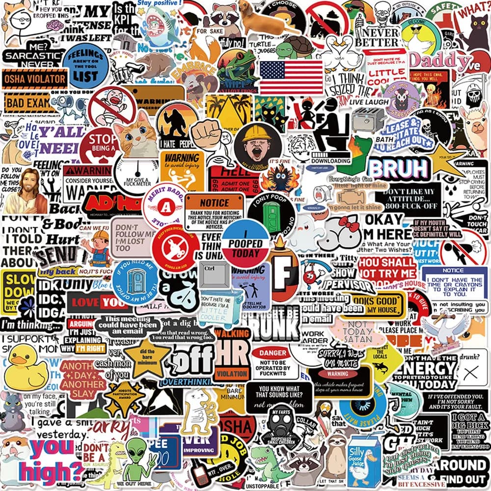 50/100/200 pezzi divertenti scherzo meme collezione adesivi decorativi bagagli chitarra adesivi impermeabili