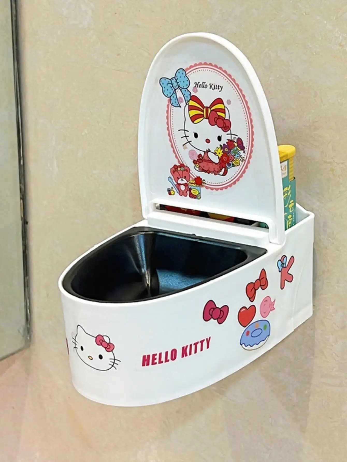 Posacenere da parete Sanrio per WC, 1 pezzo, per uso domestico, personalizzato e carino, per bagno, soggiorno, posacenere con coperchio