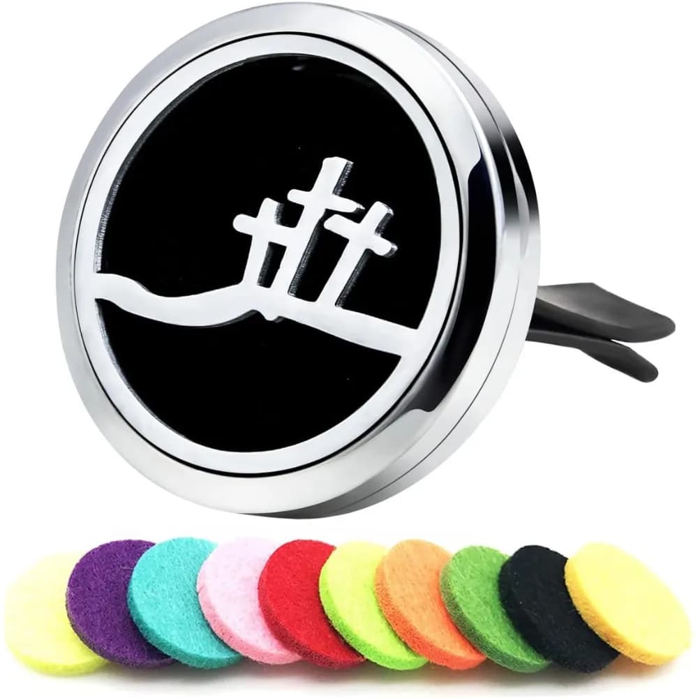 30mm olio essenziale diffusore per auto clip di sfiato diffusore per auto clip di sfiato aromaterapia auto accessori per auto di Natale per le donne (croce chr