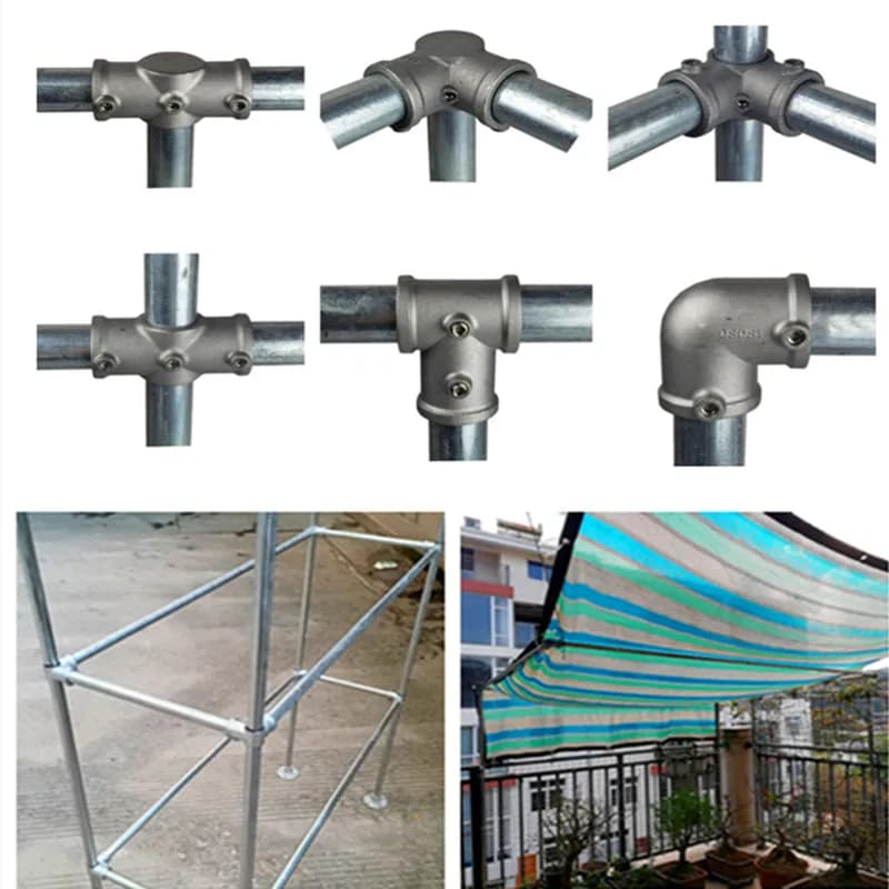 20/25/32mm connettori per tubi in acciaio legato di alluminio appendiabiti Plant Rack Shed Bike Shed Plant Support