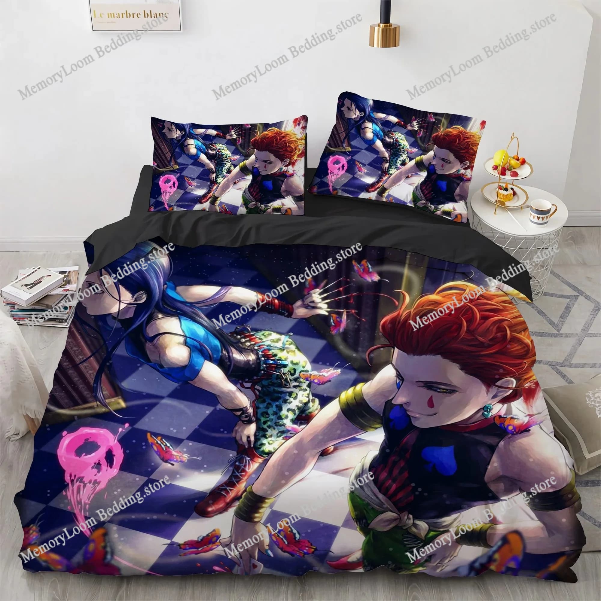 Tessili per la casa Cartoni animati Hunter X Hunter Copripiumino Federa Ragazzo Ragazza Set di biancheria da letto in poliestere King Queen Twin Size