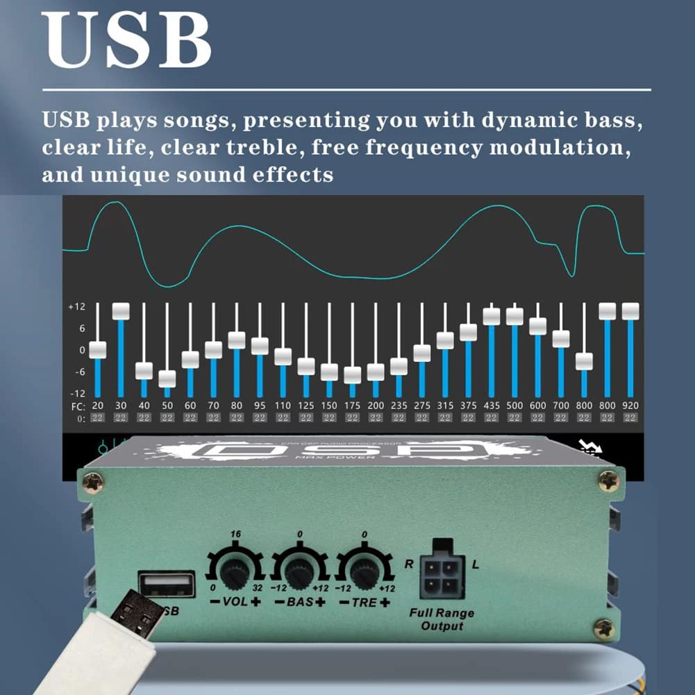 Supporto per processore audio digitale DSP per auto Controllo APP Audio Processore audio digitale Equalizzatore per auto DSP per il miglioramento dell'audio dell'auto