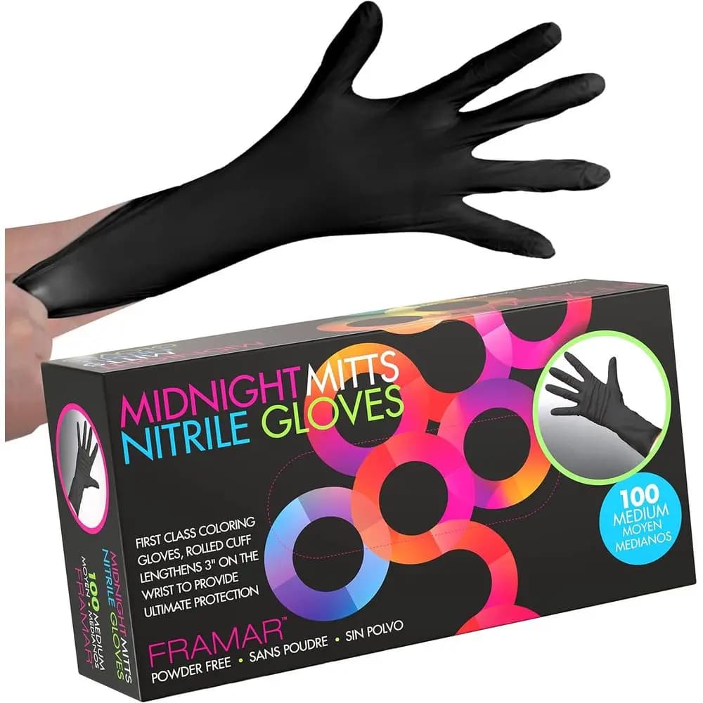 Guanti in Nitrile Extra Resistenti da 12 Pollici, Monouso Senza Lattice, Ideali per Pulizie, Tintura Capelli e Tatuaggi - Confezione da 100