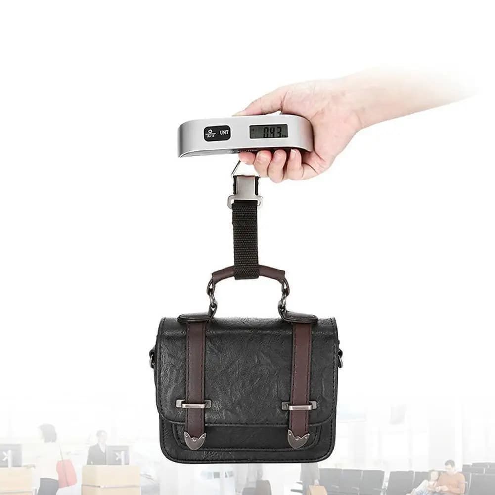 Bilancia Elettronica per Bagagli 110Lb/50Kg, Bilancia Digitale Portatile per Valigie con Display LCD