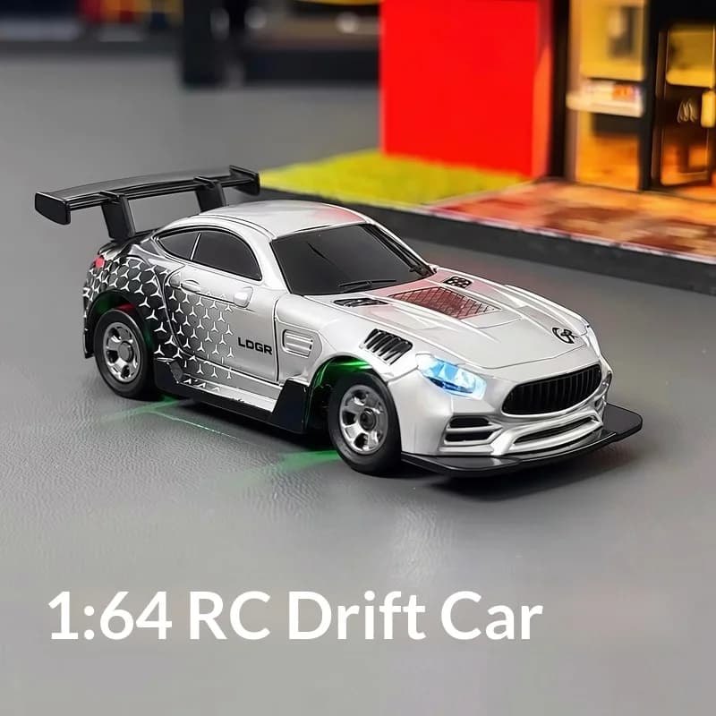 1: 64rc Auto telecomandata ad alta velocità a quattro ruote motrici Drift Car Desktop Toy Auto da corsa Luci a LED Giocattolo per bambini Regalo