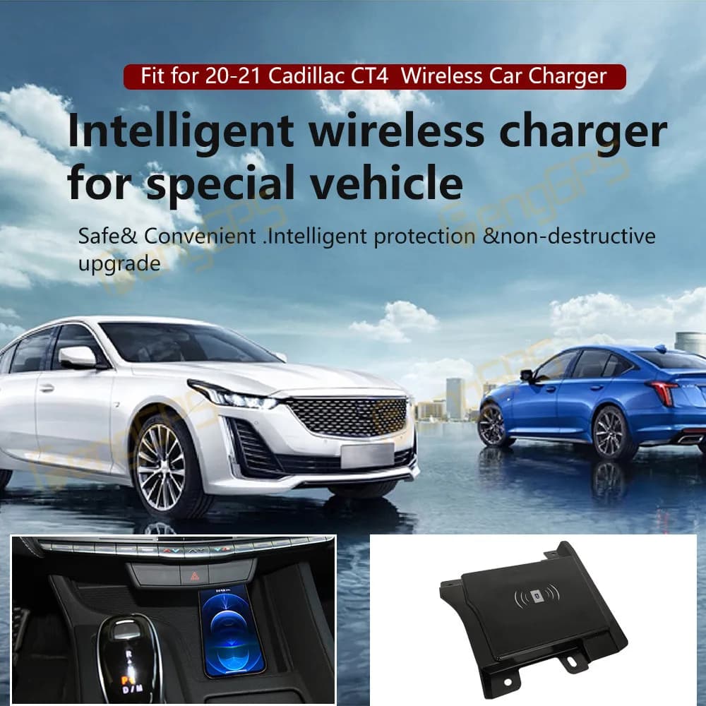 Caricatore wireless per auto dedicato 15W Console centrale Pannello di ricarica rapido per telefono per Cadillac CT5 2020-2021 Accessori interni