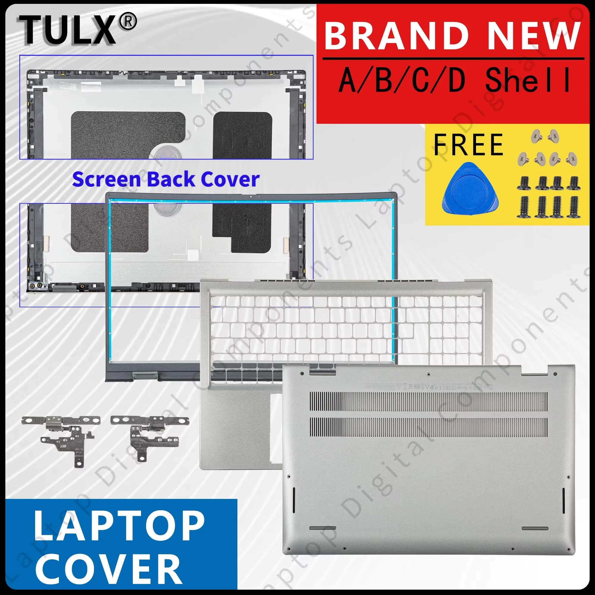 Nuove parti per Inspiron 15 Pro 5510 5515 LCD Cover posteriore/Lunetta anteriore/Palmrest/Custodia inferiore/Cerniere Custodia 0CHFVW 05WK5X
