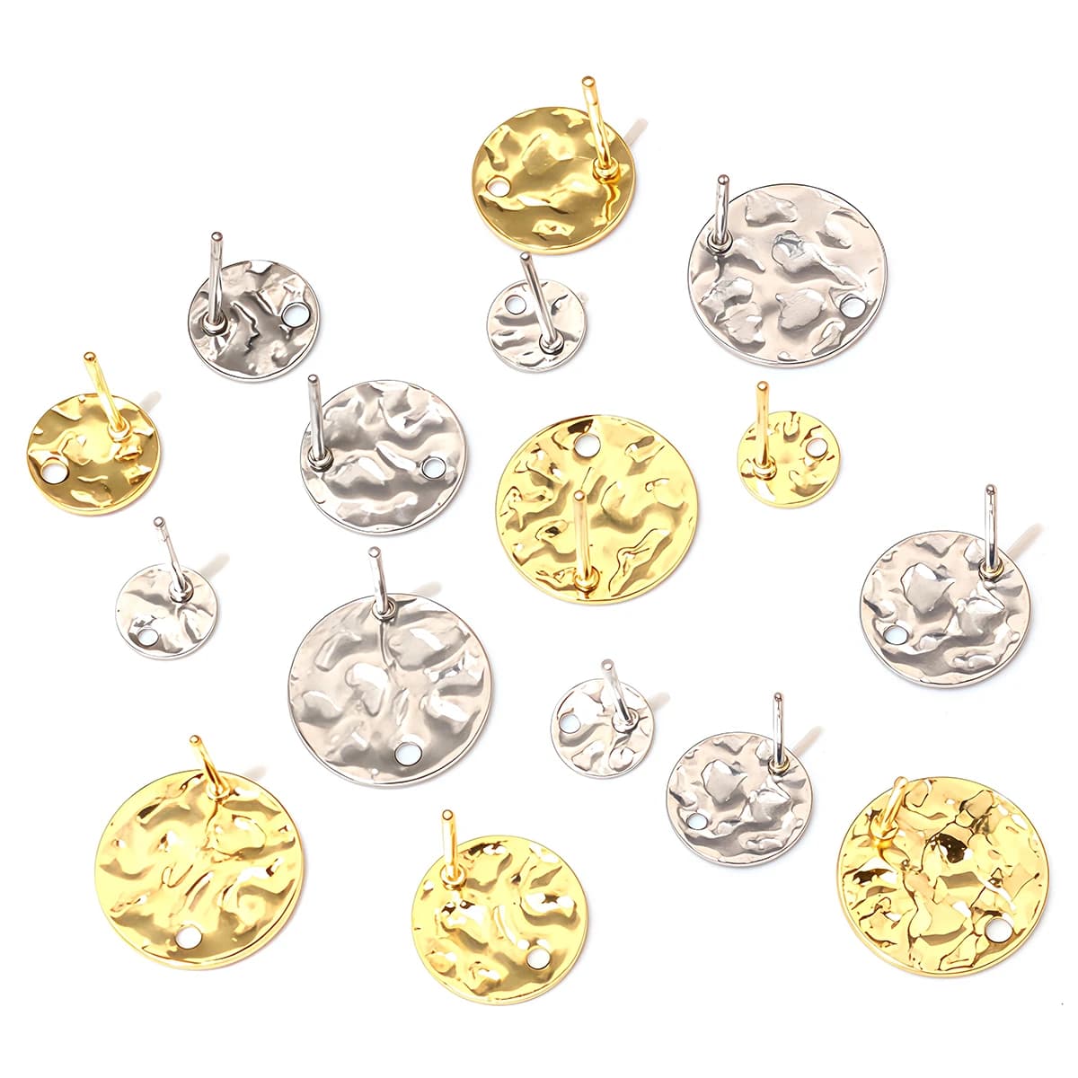 20pcs 316 Stainless Steel Geometric Earring Stud Earring Posts with Hole Connector for DIY Earrings Jewelry Making Supplies