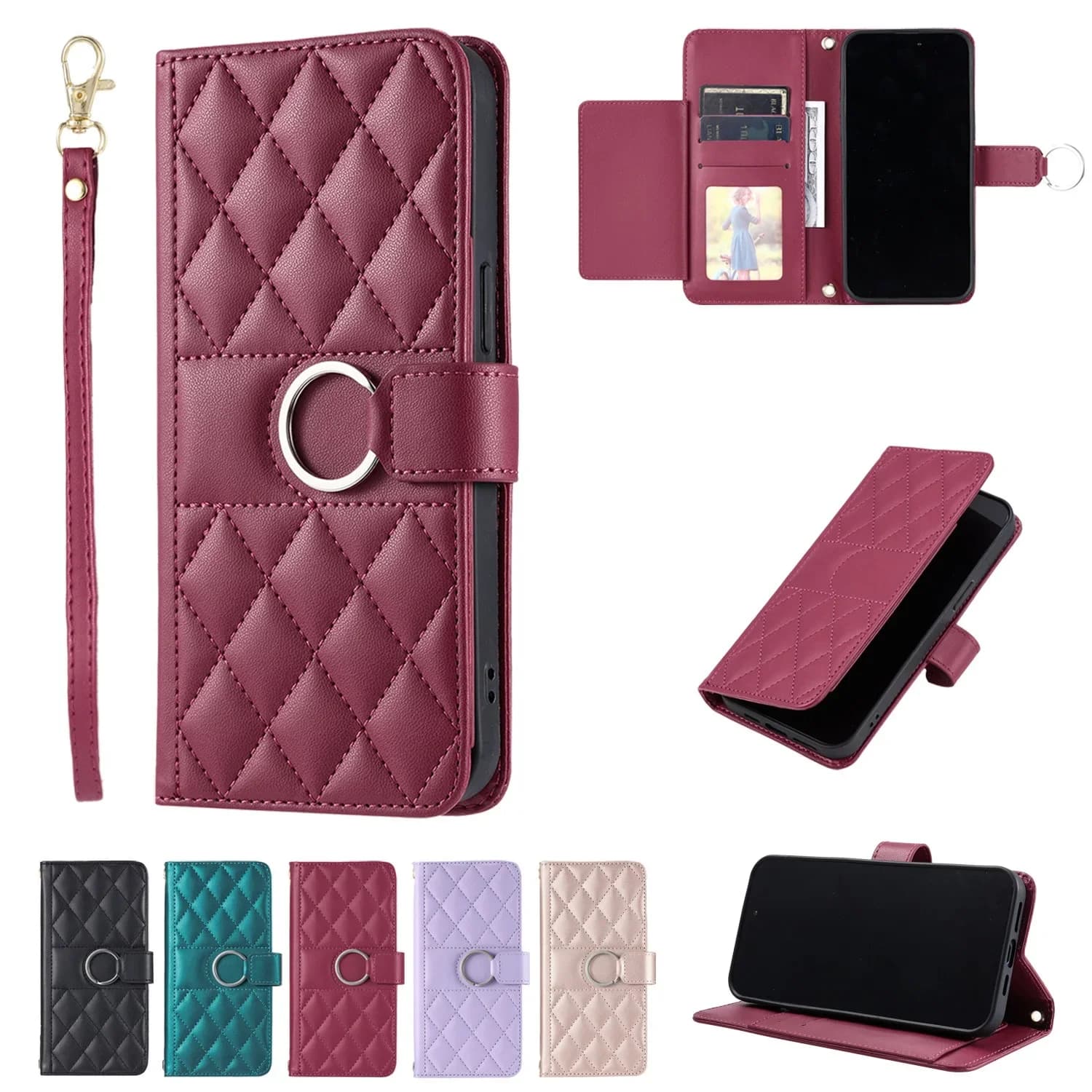 Custodia a portafoglio in pelle per Samsung Galaxy S10 Plus S20 FE S21 S22 S23 S24 Nota 8 9 10 20 Ultra Flip Phone Stand Cover Forte magnete