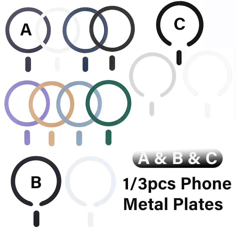 1/3pcs Phone Metal Plate for Magsafe Sticker Iron Ring for Wireless Charging Universal Phone Sheet for iPhone 17 16 Pro Samsung