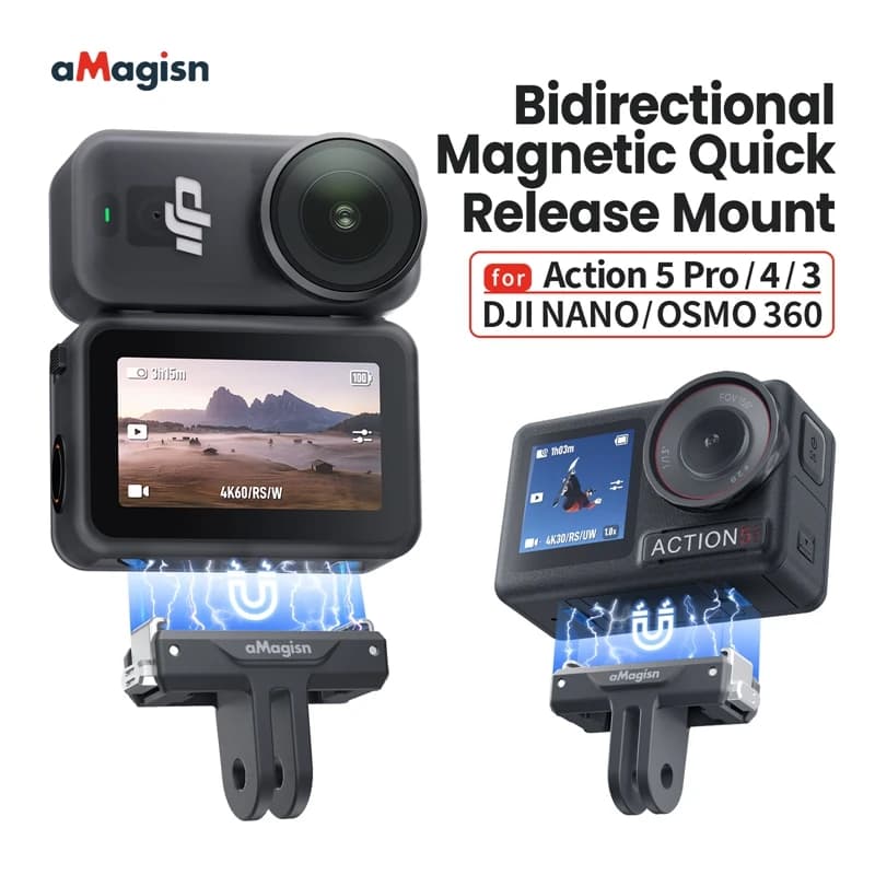 For DJI OSMO NANO/360 Magnetic fast-release plastic bracket for camera for Action 5/4/3 Folding adapter Base accessory for expansion mounting