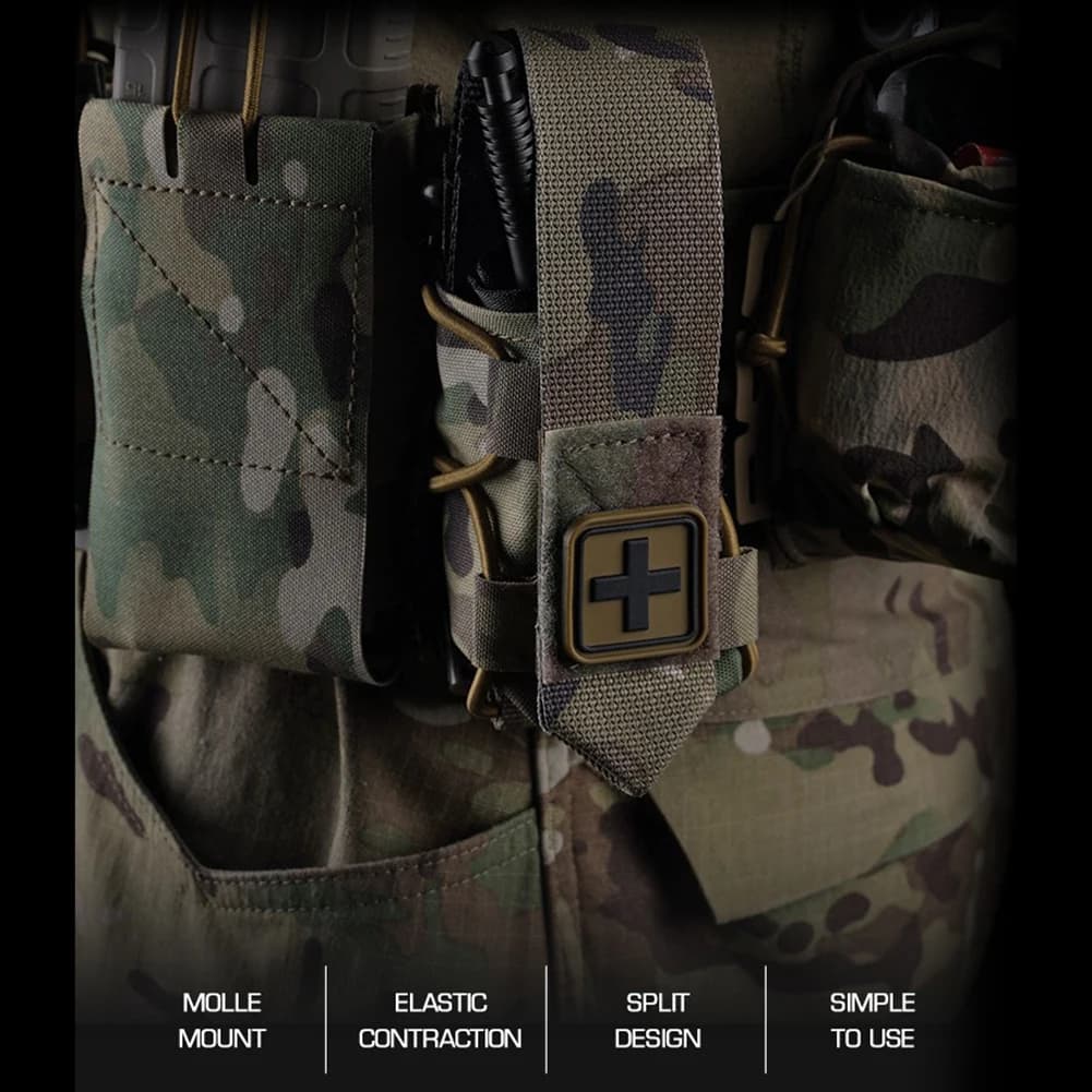 Kit di Pronto Soccorso Molle, Borsa Medica per Traumi, Kit EMT, Borsa di Sopravvivenza d'Emergenza per Gilet Portapiastre/Chitarra Tattica