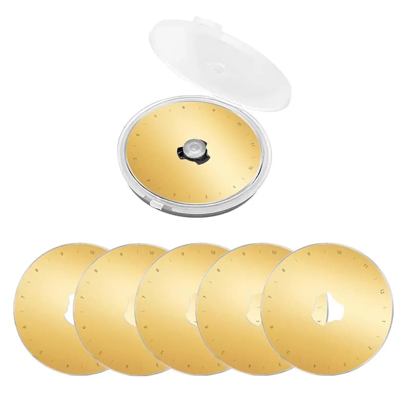 5pcs 60mm Titanium Coated Rotary Cutter Replacement Blades SK5 Quilting Scrapbooking Sewing Arts Crafts Fabric Leather Cut