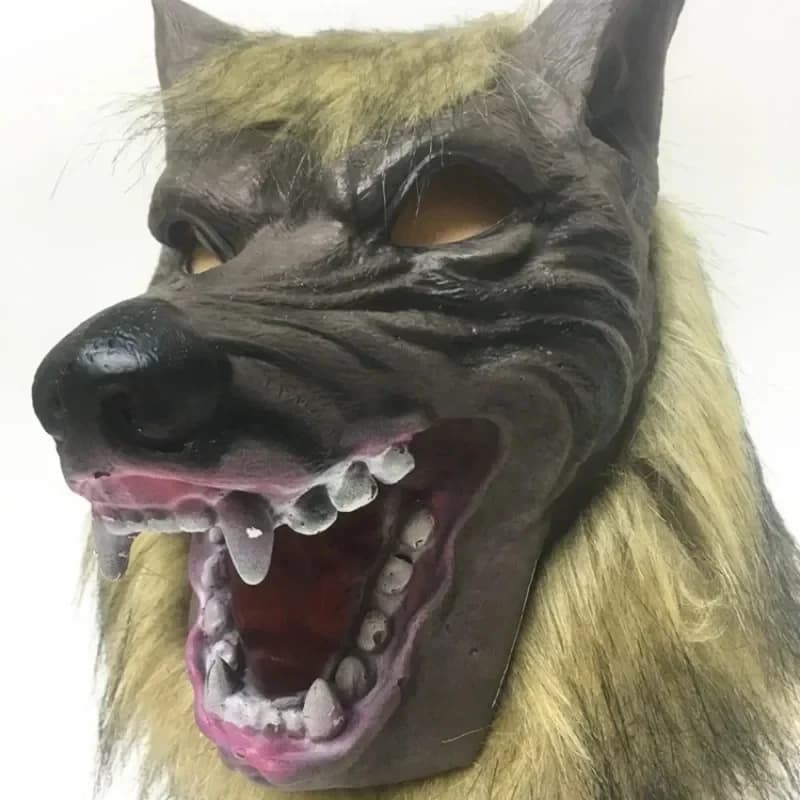 ☆ YunCos Wolf Cosplay Mask, Halloween Party Mask, Simultaneous Animal Costume, Wolf Mask for Coatings ☆