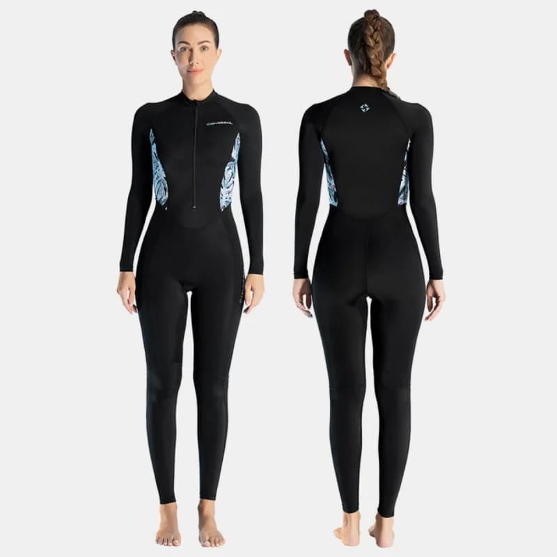 Muta intera da donna in lycra con zip frontale in neoprene per immersioni, surf, snorkeling, apnea e nuoto