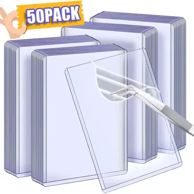 1-50PCS Custodia per carta Kpop coreana trasparente con pellicola protettiva Porta carte trasparente Idol Photo Game Card Cover 35PT