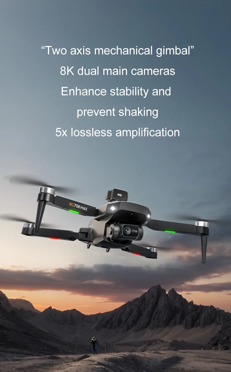 Batteria e Eliche Originali per Drone RG708MAX, Accessori per Drone RC RG708 MAX, Batteria 7.4V 3800MAH, Pale per Drone RG708 t