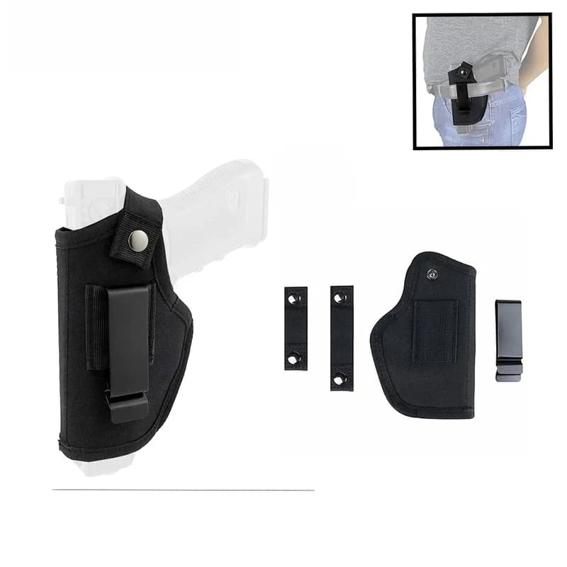 1-6 Pezzi Fondina Universale per Pistola, Fondina Nascosta con Clip in Metallo per Cintura, Fondina IWB OWB, Borsa per Pistola Airsoft per Pistole di Tutte le Dimensioni