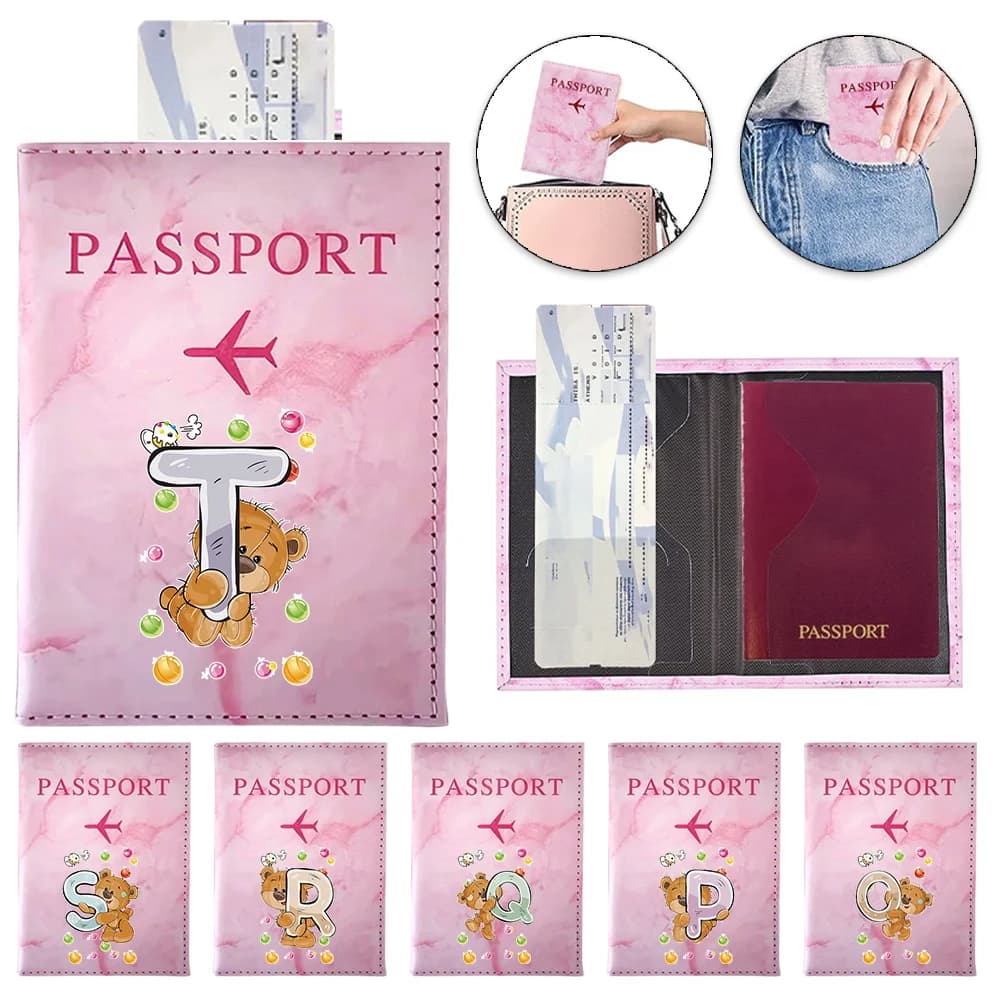 Passaporto Cover custodia per passaporto stampa Cute Bear Series porta passaporto accessori da viaggio custodia protettiva per passaporto aereo