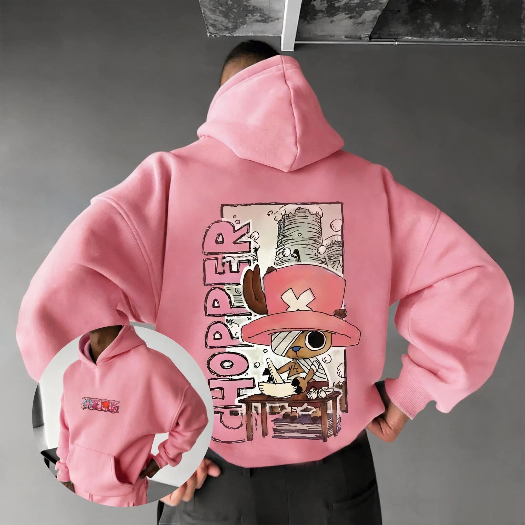 Felpa con cappuccio pullover grafico Chopper di un pezzo uomo donna nuovo autunno inverno streetwear felpa con cappuccio con stampa anime casual oversize