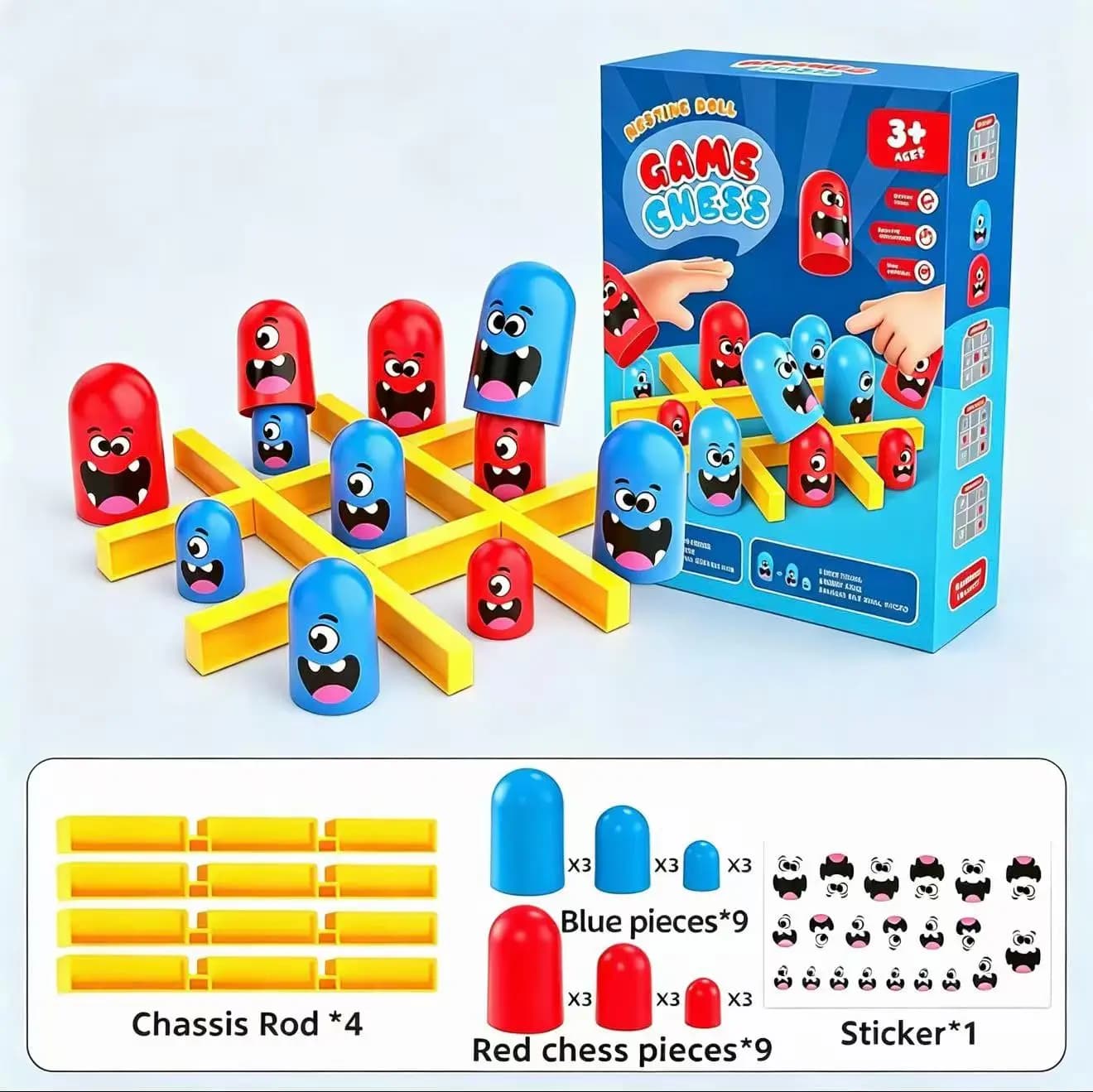 Gioco da Tavolo Tic-Tac-Toe con Bicchieri Impilabili, Gioco di Logica Interattivo Genitore-Figlio
