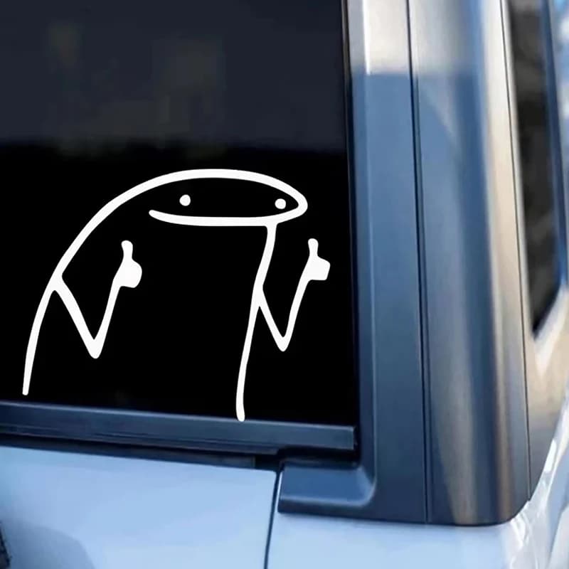 STICK MAN THUMBS UP adesivo in vinile fustellato per auto serie MEME