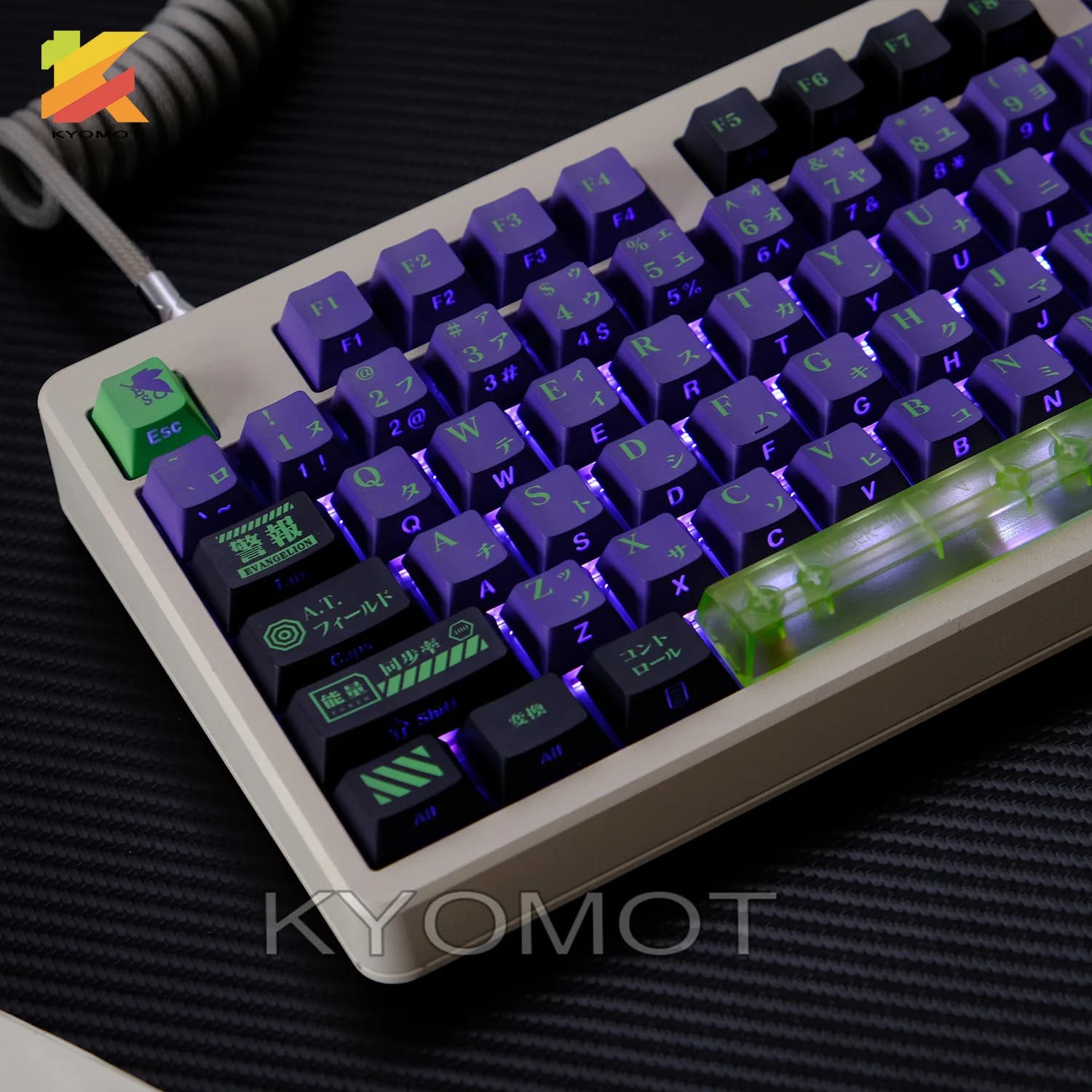 KTOMOT 136 tasti EVA 01 Machine Shine Through Keycaps Cherry Profilo Gioco anime giapponese Keycap per tastiera meccanica Mx Switch