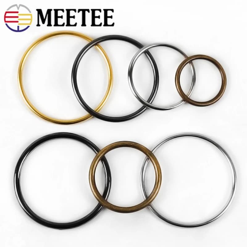 10 pz 20-50mm metallo O Ring fibbia borsa scarpe regolatore chiusura cinghia portachiavi anelli connettore gancio accessori hardware fai da te