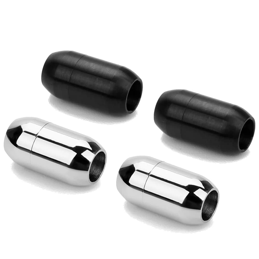 2 pieces stainless steel with magnetic clasp, leather cord, for jewelry, man, woman, necklace, bracelet, diy, handcrafted supplies