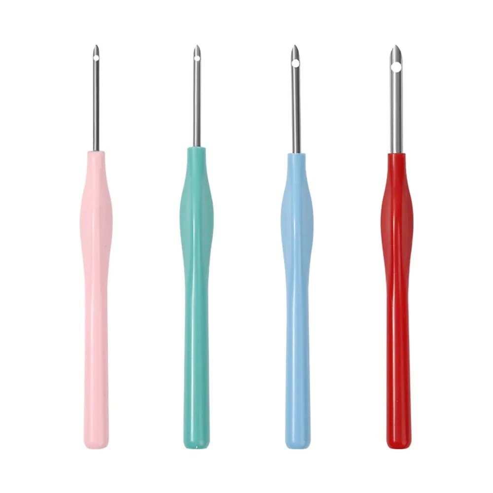 1/4 pieces needle punching kit for adjustable embroidery diy sewn applique punching needle embroidery pen