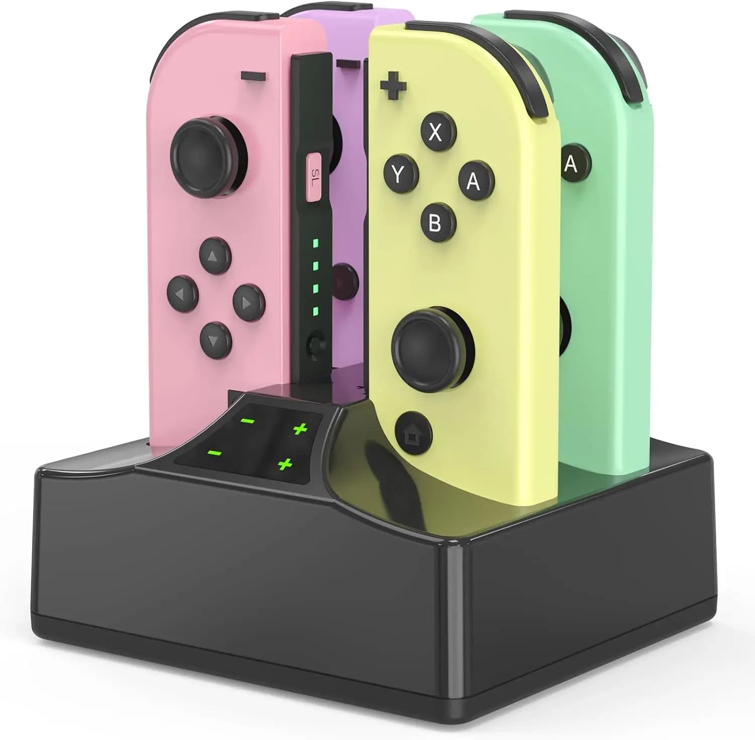 Dock di ricarica Joycon per Nintendo Switch/Switch 2, caricabatterie controller Joy-Con Stazione 4in1 per caricabatterie controller Nintendo Switch