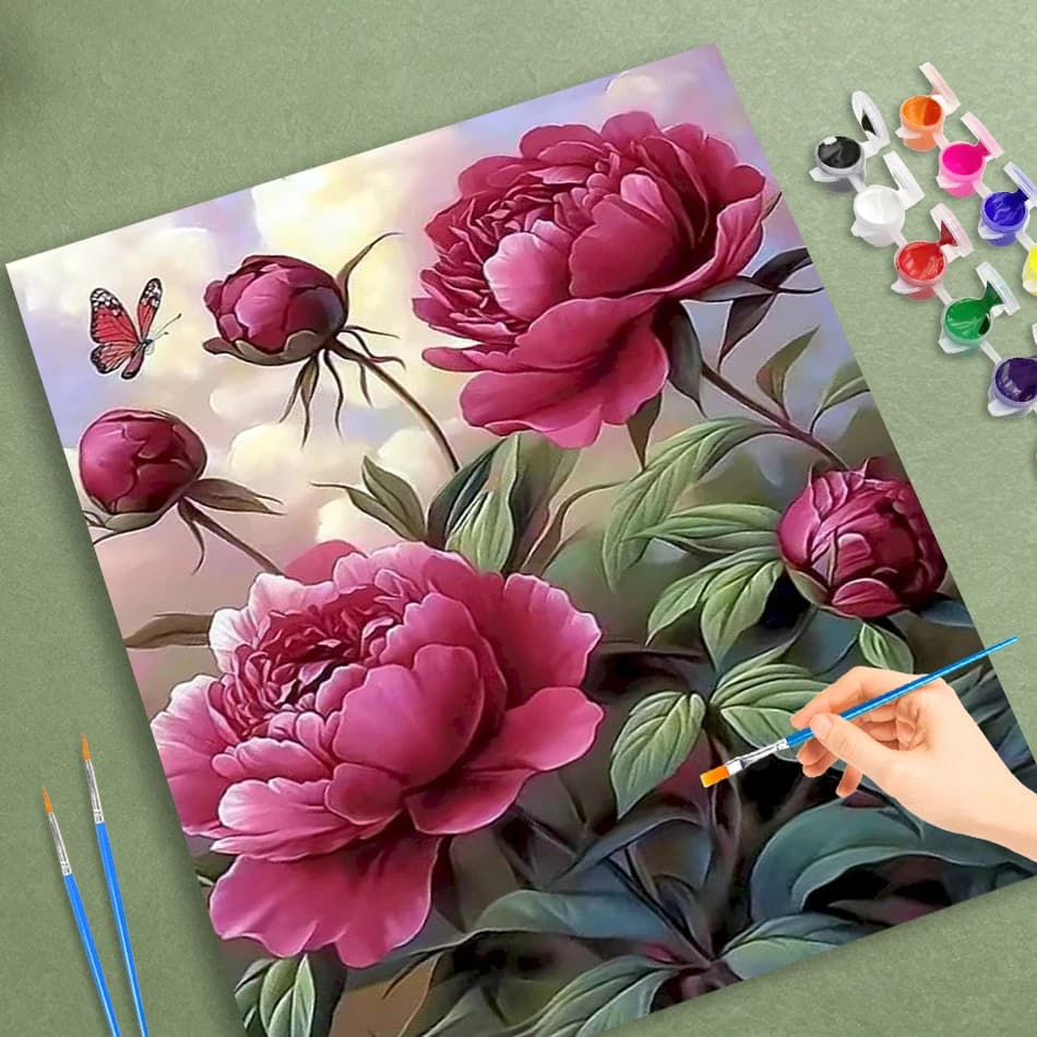 GATYZTORY 40x50cm Frame Diy Painting By Numbers Kit Flowers Picture Handicrafts Paint Canvas Number Painting For Home Decors