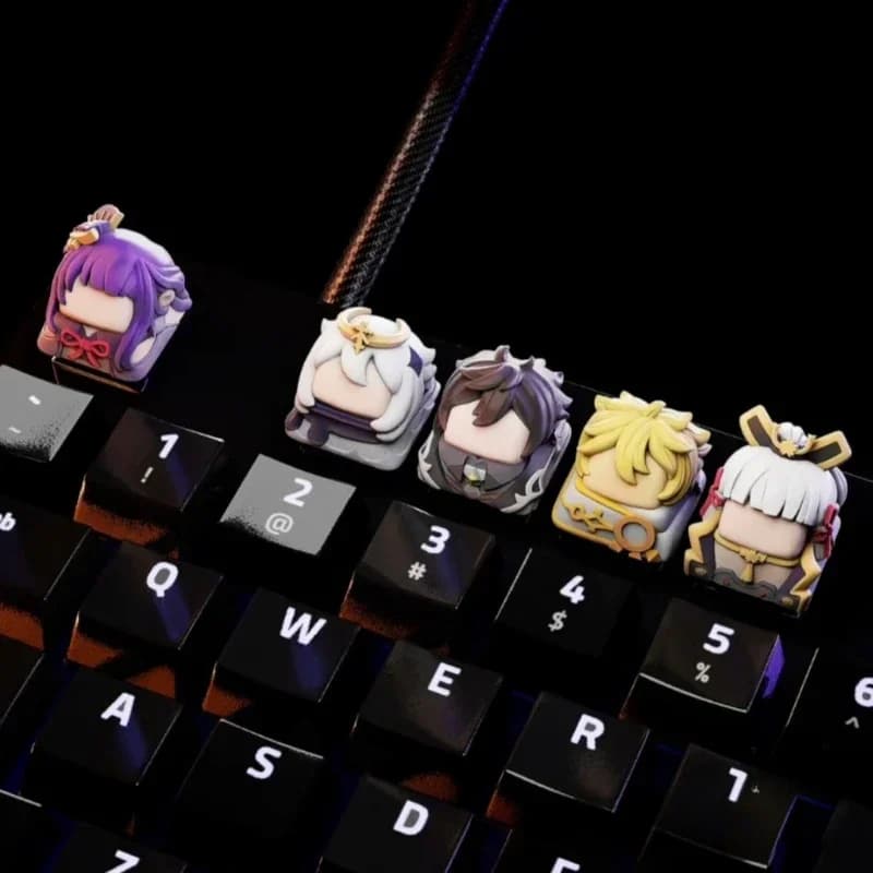Genshin Impact Artisan Keycap Custom Hand-colored Keyboard Cap Game remote Resin Key Cap per tastiera meccanica Cherr Mx