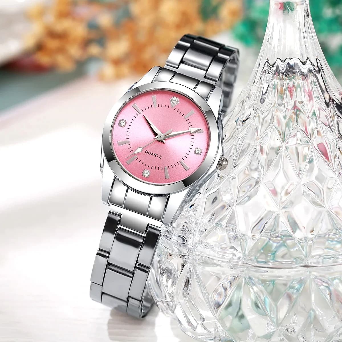 Fashion Rhinestone Women Watches Casual Quartz Wrist Watches For Ladies Clock Reloj Mujer（Without box）
