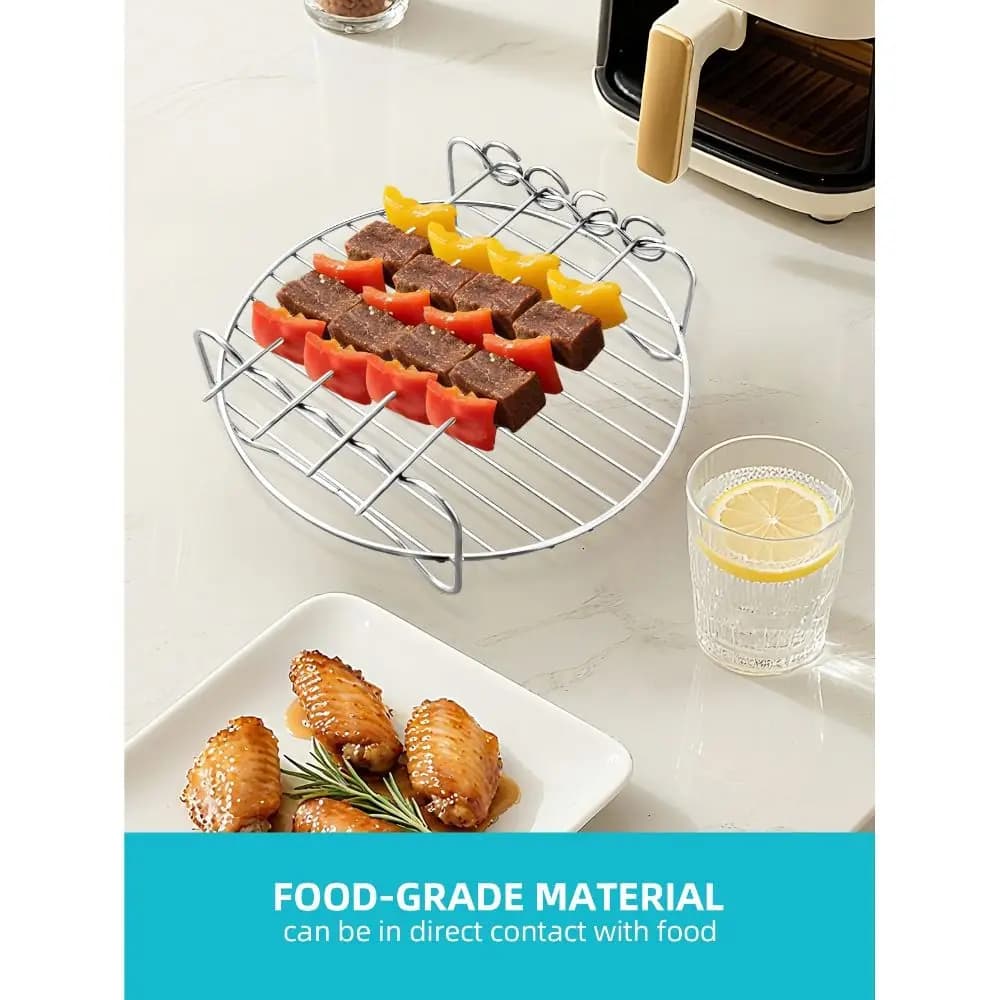Stainless Steel Air Frying Grid Silver, Double Sided Multifunctional Air Frying Machine
