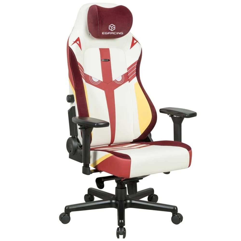 Sedia da Gaming Confortevole con Base in Metallo, Sedia Girevole da PC Stile Racing per Computer, Modello Gundam