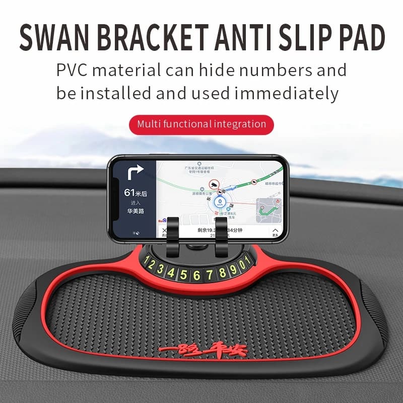 Tappetino Antiscivolo Multifunzionale per Auto, Supporto per Telefono, Base Adesiva Antiscivolo per Cruscotto in Silicone Amagi
