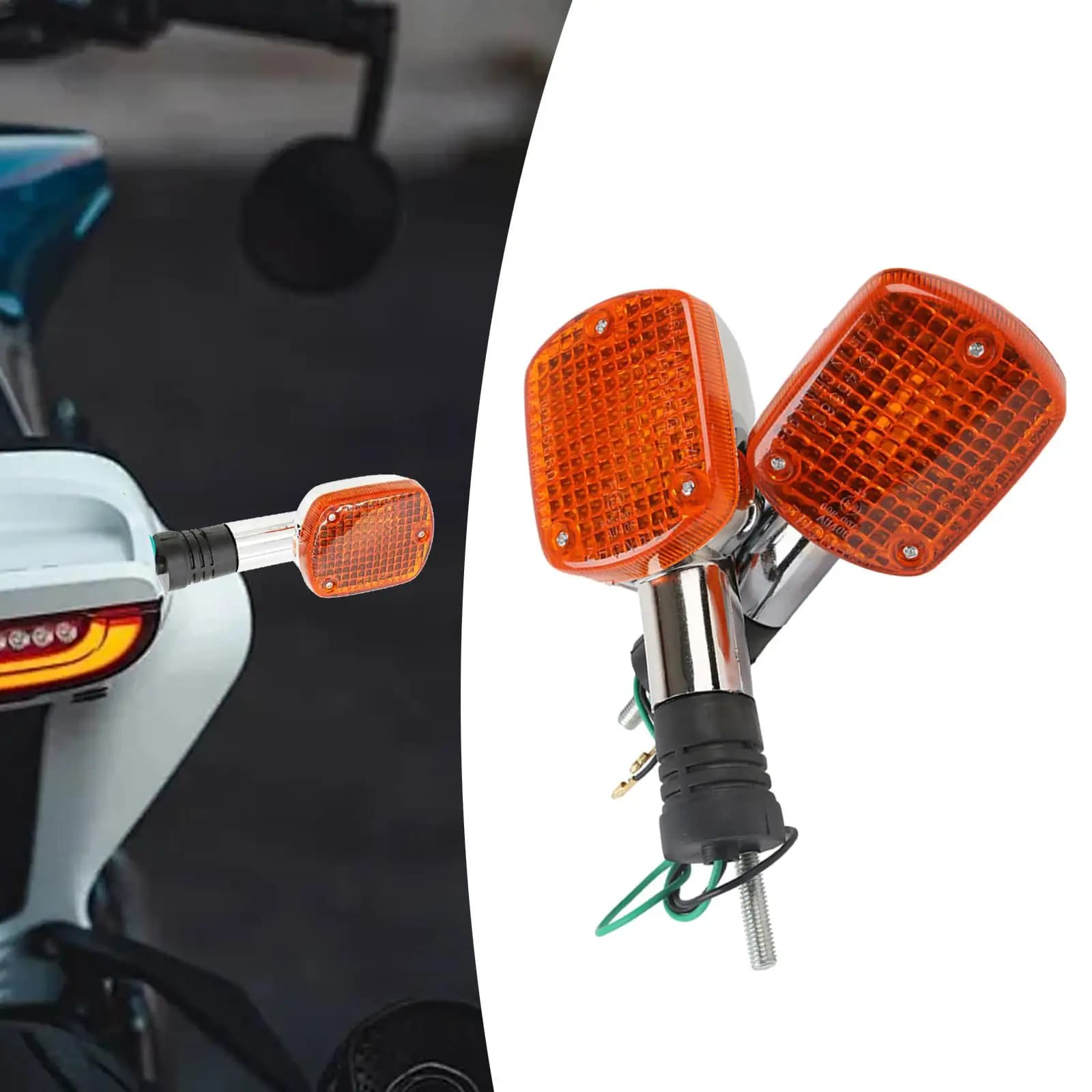 Waterproof Orange Motorcycle Flashing Lights Spare Indicators for Rear Bike Repair Modifying Parts