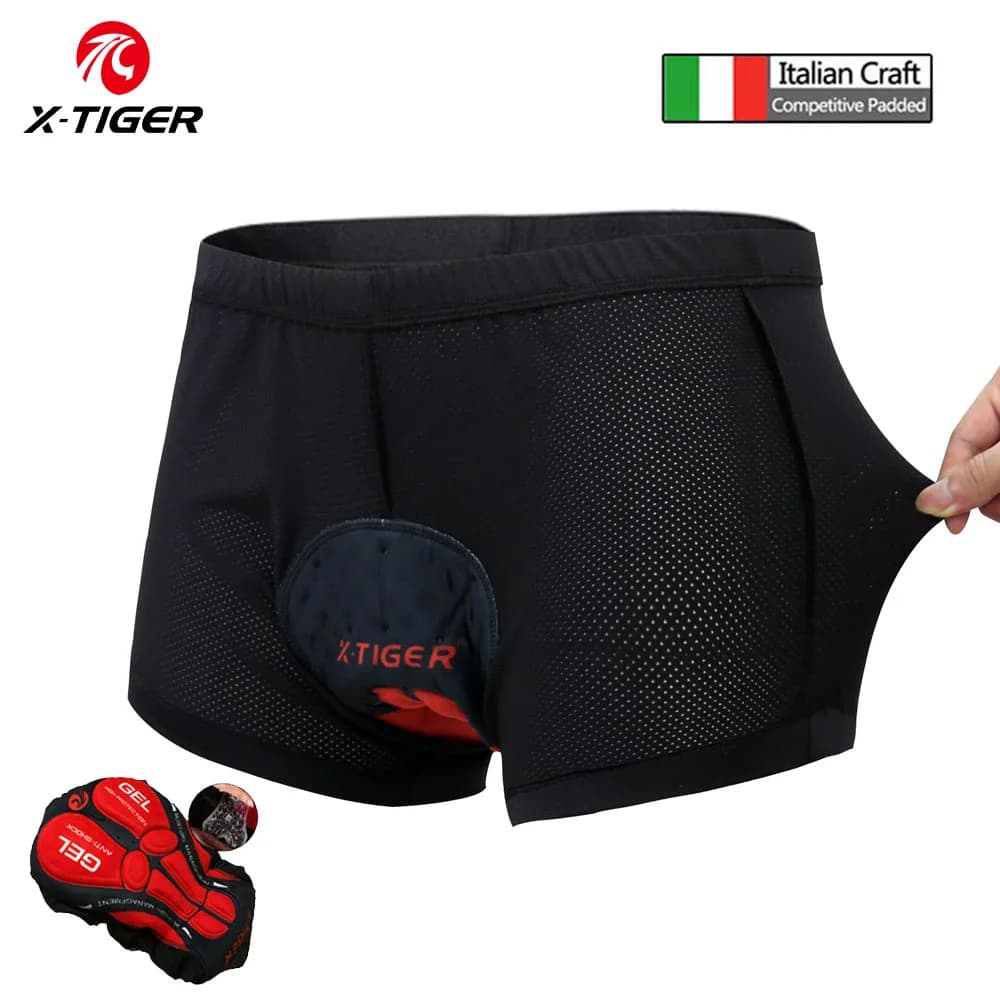 Bike shorts X-Tiger underwear by cycling shockproof in breathable net 5D Pro cycling shorts with thickened Gel padding