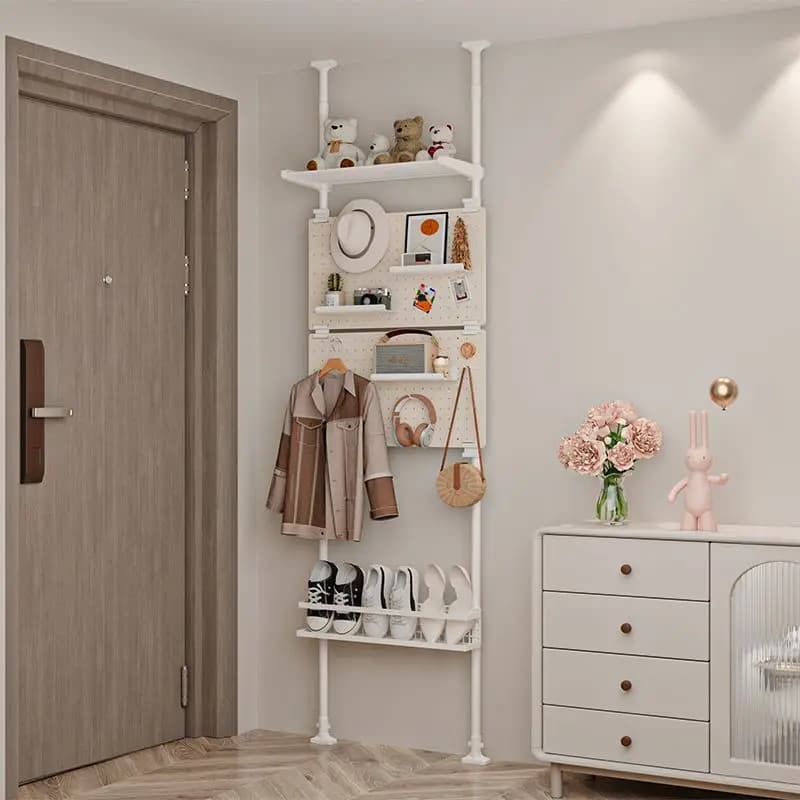 Hanging hangers, holes behind the door, board shoe racks, integrated hangers, ultra-thin porch coat racks at the entrance