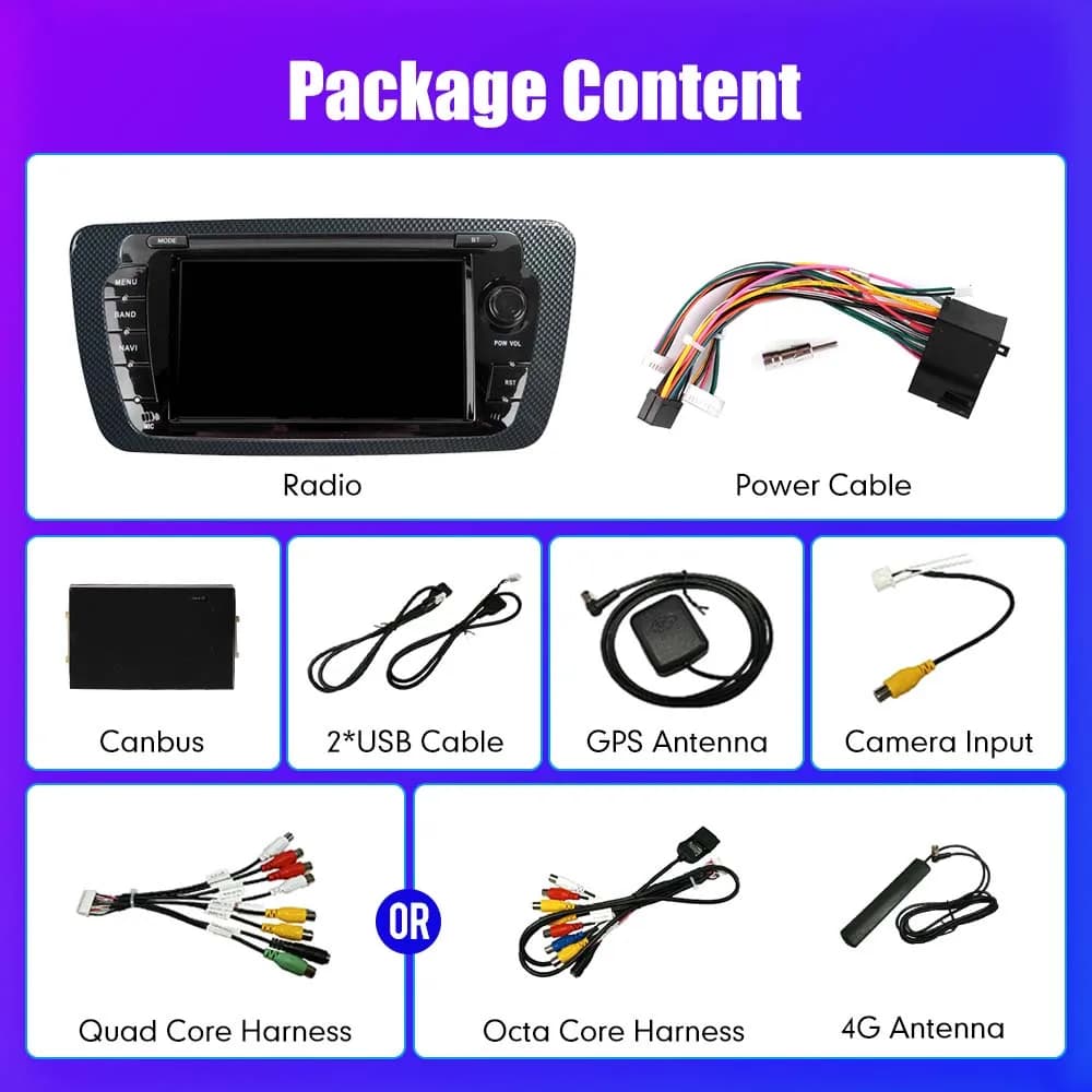 7" Car Radio Multimedia Video Player For Renault Seat Ibiza 2009-2013 2Din GPS Navigation Audio Stereo CarPlay Android Auto FM