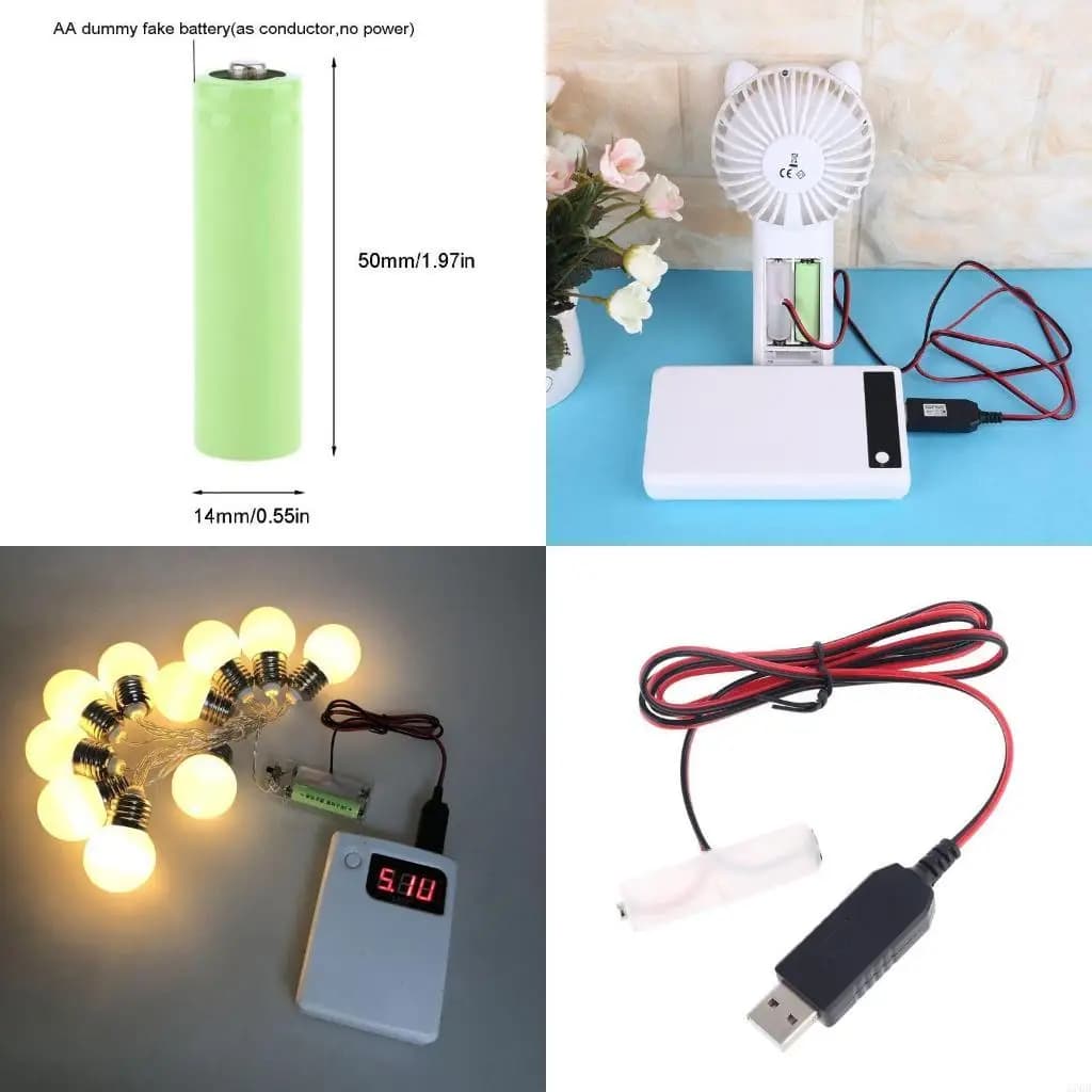 Eliminatore batteria universale AA LR6 Cavo alimentazione USB Sostituisci batteria AA per striscia LED orologio