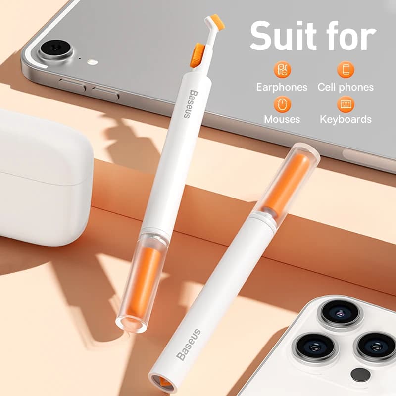 Baseus Spazzola per pulizia Auricolari Bluetooth Kit detergente per strumenti di pulizia per Airpods Pro Kit detergente per custodia per auricolari Penna spazzola pulita