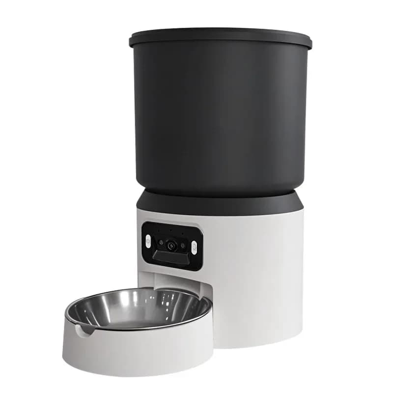 Alimentatore automatico per animali domestici intelligente da 4 litri Ciotola per cani per gatti a doppia frequenza Bacino per cibo per gatti Monitoraggio temporizzazione Alimentatore per cibo per cani Grandangolo