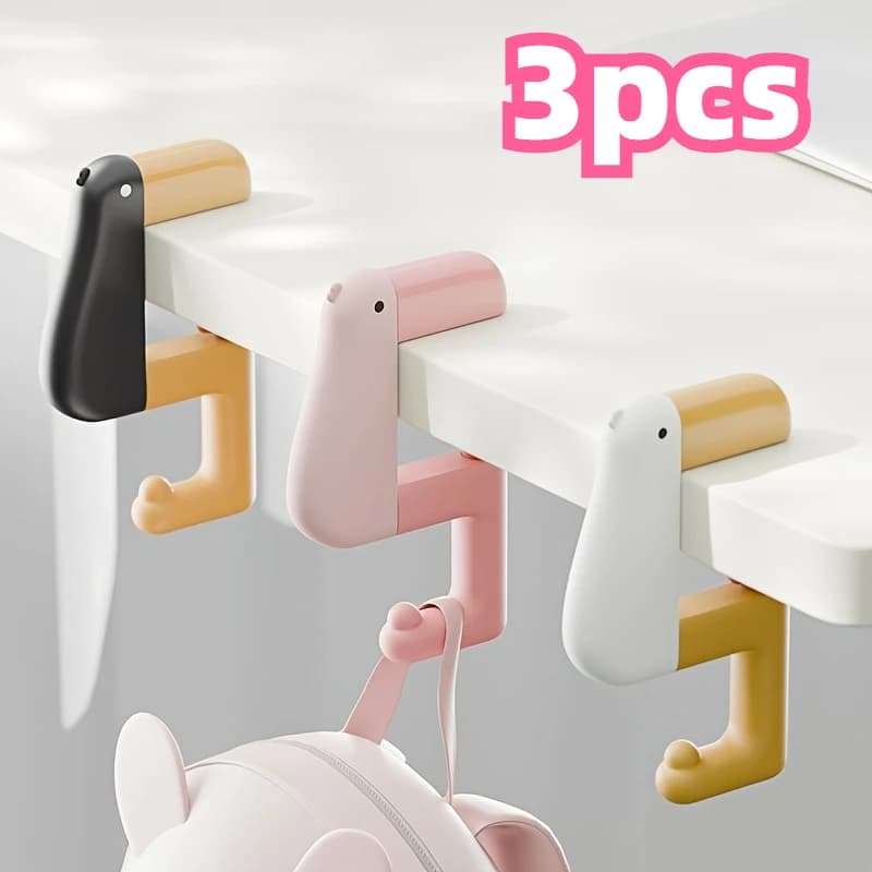 3 pezzi Thinking Duck Zaino Gancio Borsa da ufficio staccabile regolabile Ganci per appendere il lato della scrivania Portatile multifunzionale per studenti