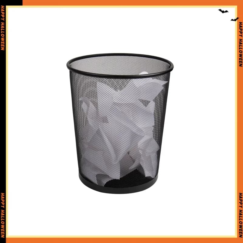 Pattumiera in rete, 16,65 L (4,4 gal), cestino per rifiuti, rotondo, da ufficio, in metallo, nero